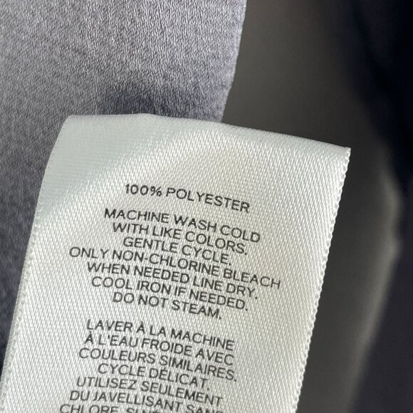 Express Portofino Shirt Womens Medium Slim Fit Gray Crinkled Roll Tab Sleeve Top - Picture 4 of 7